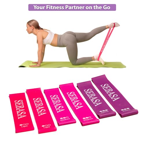 Dual-Size Exercise Bands, Mini Loop Resistance Bands, Set of 6 Elastic Bands, Small Exercise Bands, Fitness Bands Assorted Sizes, Full Body Workout Bands, Natural Latex Fitness Bands