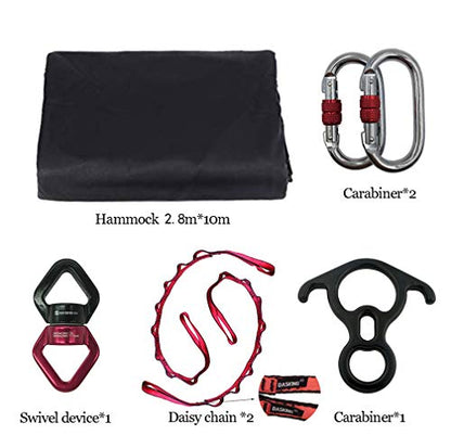 Durable Aerial Silks Starter Kit with 11-Yard Yoga Hammock & Hardware | Aerial Swing for Acrobatic Flying Yoga & All Levels, Aerial Rigging Point up to 14ft, Durable, Safe - color: Black