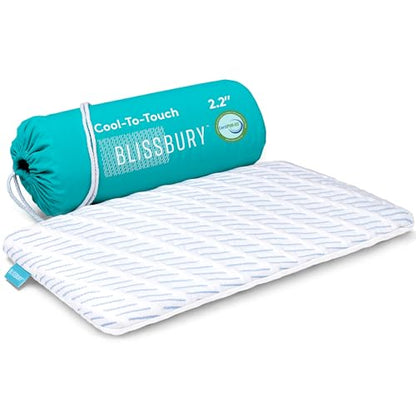 BLISSBURY Cooling Stomach Sleeper Pillow, Thin Memory Foam, 2.2 Inch - color: Cooling (White), size: 2.2"H (Queen)