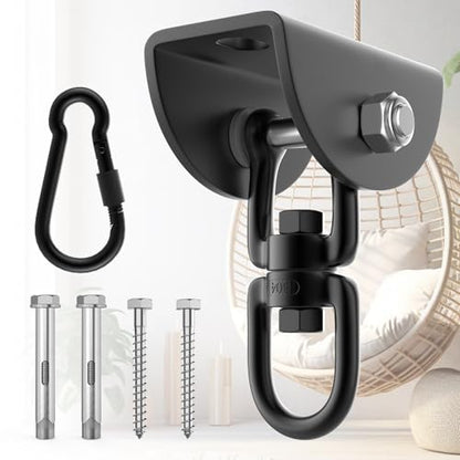 Eapele Hammock Hanging Kit, 1200 lb Capacity Heavy Duty Ceiling Hooks, 360° Swivel Swing Set Hanger for Hammock Chairs, Tree Swings, Yoga Swings, Heavy Bag Mount Supports Sandbag & Punching Bag