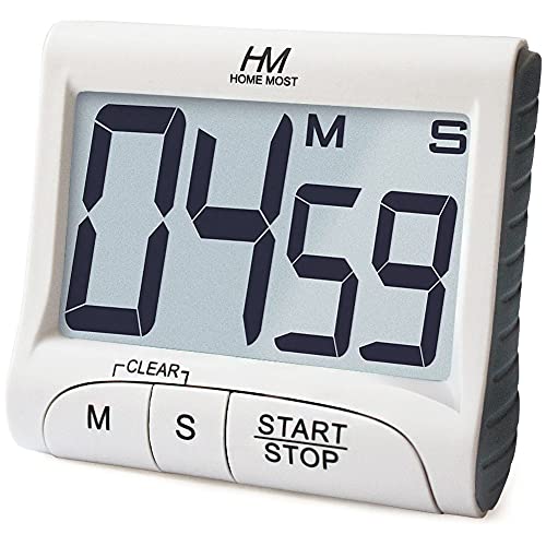 3" Large Display Kitchen Timer - Digital Timer Magnetic Back Loud Alarm On A Rope- White Cooking Timers For Kitchen Teachers Students Games Kids Meetings- Sports Timers For Workouts Exercise - color: . Matte White - Sleek Design - 3 Big No Show Function B
