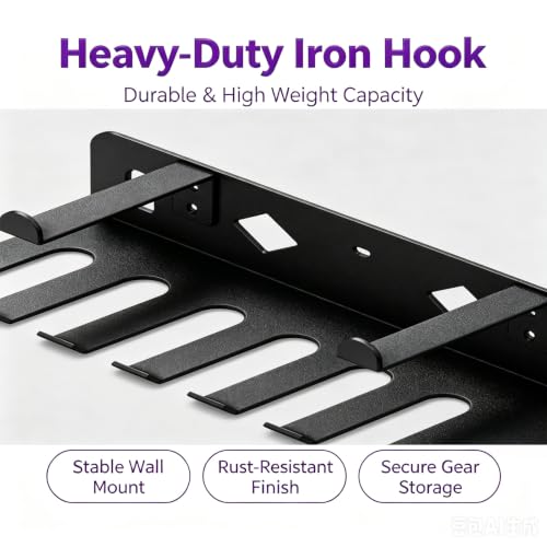 Steel Wall Mount Gym Storage Rack, Yoga Mat Holder, Black
