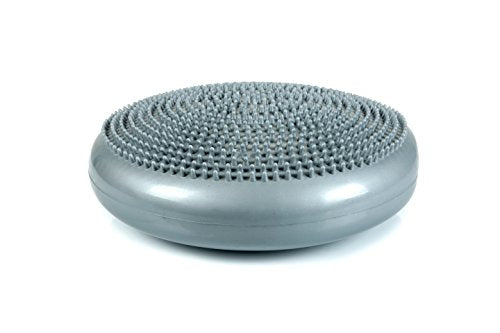 CanDo Inflatable Balance Disc for Balance Training, Proprioception, Strengthening Lower Extremities, Posture, Back Pain, Stress Relief, Restlessness and Anxiety. Silver, 14” Diameter - color: Silver, size: 13.8" diameter