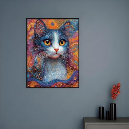 Shouruihua Diamond Painting Kits for Adults, Funny Cat Diamond Art Kit | Abstract Cat, Gem Art, Diamond Dotz Kits, Animal Diamond Dots, Full Round Drill Diamond Painting Kits for Adults, 11.8x15.7in - color: Animal(Funny Cat-2)