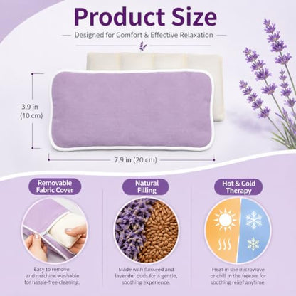 Lavender Weighted Eye Pillow with Washable Linen Cover