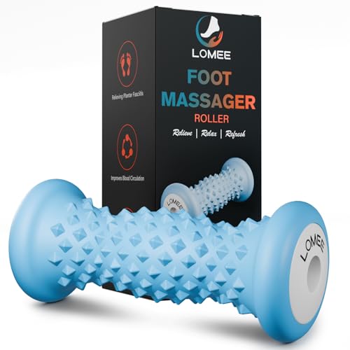 Foot Roller Massager for Plantar Fasciitis, Foot Arch and Heel Pain Relief | Deep Tissue Muscle Massage, Feet Ergonomic & Rounded Top Design - color: Blue