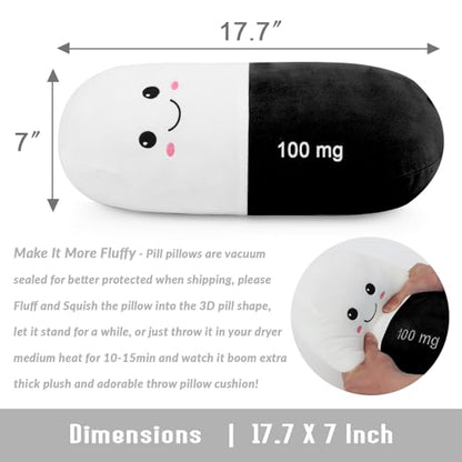 Cervical Neck Roll Pill Pillow, Cylinder Bolster Chill Pillows with Washable Cover, Round Neck Pillows Support for Bed Sleeping, Designed for Head, Neck, Lumbar, Legs Back and Yoga (Black, M) - color: Black
