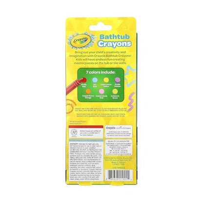 Crayola Bathtub Crayons with Bonus Eraser, Washable Tub Coloring Kit for Kids, Non-Toxic, Easy Cleanup Bath Toys for Kids, Includes 7 Crayons + Eraser