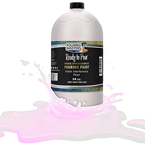 Pouring Masters Violet Interference Pearl Special Effects Acrylic Pouring Paint - Premium 64-Ounce Pre-Mixed Fluid Acrylic Paint - Fluid Art Supplies for Canvas, Wood, Paper, Tile & Rocks - color: Violet, size: 64 Fl Oz (Pack of 1)