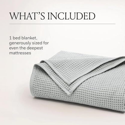BOLL & BRANCH Waffle Bed Blanket, King/Cal King, Hydrangea - color: Hydrangea, size: King/California King