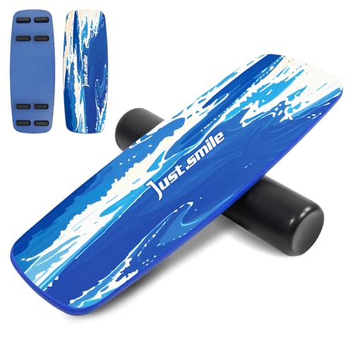 Balance Borad Sports Trainer-with Adjustable Stopper- Stability Board for Physical Therapy,Yoga,Surfing Training-Max Load 350lbs with Aiti- Slip Surface - color: Blue