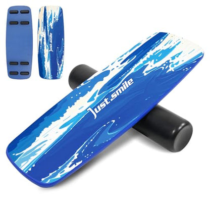 Balance Borad Sports Trainer-with Adjustable Stopper- Stability Board for Physical Therapy,Yoga,Surfing Training-Max Load 350lbs with Aiti- Slip Surface - color: Blue