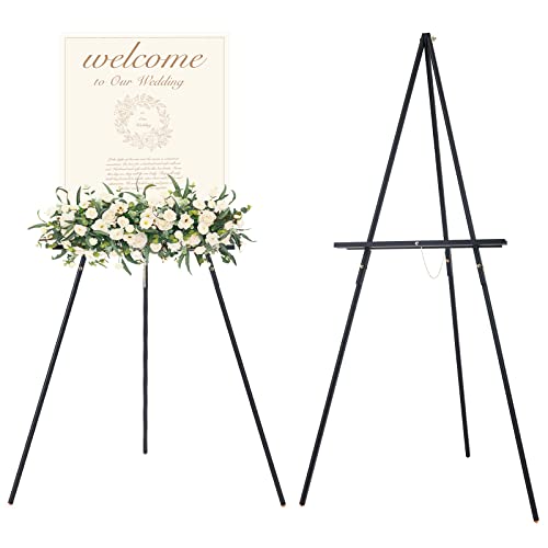 MEEDEN Wooden Easel Stand for Display: Black Wood Tripod for Wedding Sign | Wedding Decor Holder for Paintings Welcome Sign Pictures - color: Black