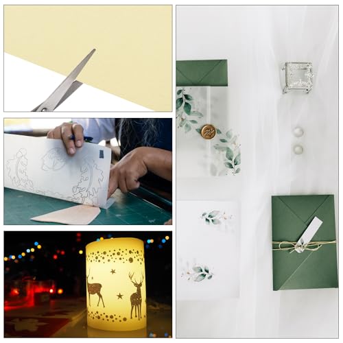 PATIKIL 100 Sheets Vellum Paper 4x6 Light Gold | Vellum Paper Printable Translucent Paper 100GSM for Invitations Printing - color: Light Gold