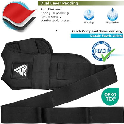 RDX Yoga Stretching Strap, Ankle Ligament Stretcher Belt with Loops Ligament Stretch Band, Fitness Leg Stretcher for Plantar Fasciitis, Foot Stretch Assist for Hamstring, Flexibility Exercise - color: Black