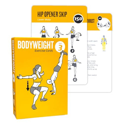 Bodyweight Fitness Planners, 62 Exercises Cards Deck Large Size 5" x 3.5" Fitness Cards for Women & Men, Beginner Fitness Guide to Training Exercises at Home or Gym (Bodyweight, Vol 3) - style: Bodyweight Vol3
