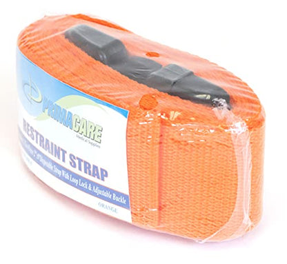 PrimaCare IR-5008-3 Pack of 3, 2 Piece Backboard Strap with Loop Lock for Patients, Adjustable Immobilization Straps with Quick Release Buckles for Spine Boards, 9 Feet, Orange - size: Loop Lock 9 Ft