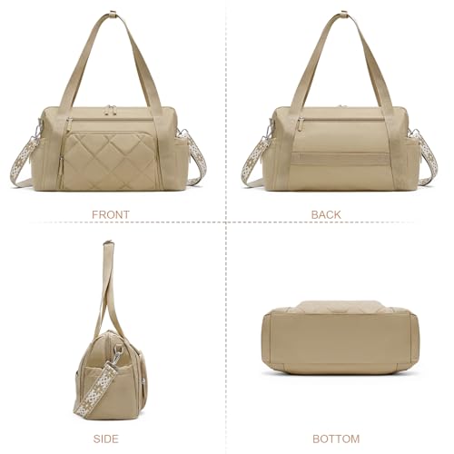 SYTRAH Gym Bag for Women, Duffle Sport Purse for Travel & Dance Khaki - color: Yellow(No shoe compartment)