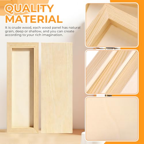FSWCCK 5 Pack 4 x 12 inch Wood Panel Boards, Unfinished Wood Canvas Panels for Crafts, Painting Canvas, DIY Art Projects, Pouring, Arts Use with Oils, Acrylics - size: 4"X 12" 5 Pack