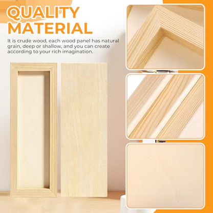 FSWCCK 5 Pack 4 x 12 inch Wood Panel Boards, Unfinished Wood Canvas Panels for Crafts, Painting Canvas, DIY Art Projects, Pouring, Arts Use with Oils, Acrylics - size: 4"X 12" 5 Pack