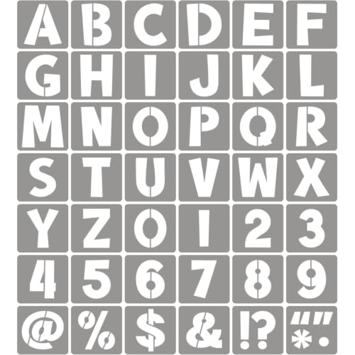 5 Inch Letter Stencils for Painting - 42 Pack Alphabet Letter and Number Stencil Templates with Signs for Painting, Reusable Letters Numbers Stencils for Chalkboard Wood Crafts & Wall Decor - size: 5 Inch