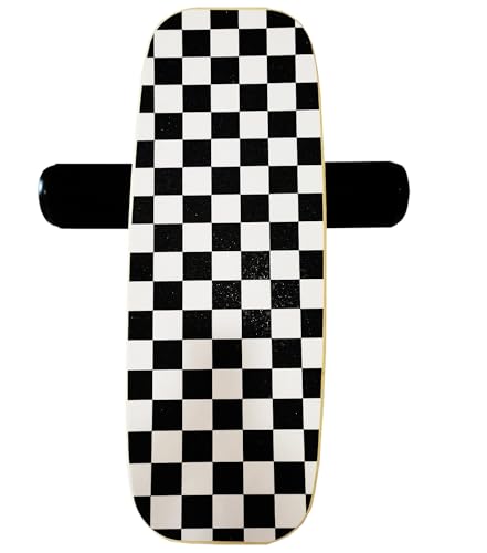 Balance Board Surf Trainer with Adjustable Stoppers - 2 Different Distance Options Balance Board for Surfing, Snowboarding, Skiing, Skateboarding, 300lbs Capacity - color: check
