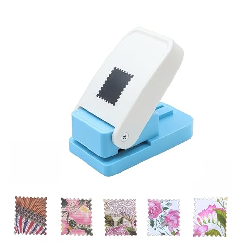 1X0.8inch Rectangular Postage Stamp Punch Ware Rectangle Craft Lever Punch Handmade Paper Punch for Crafting Scrapbooking Cards,DIY Cards Making Colour by Random - color: W25-1LP Stamp