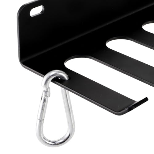 Tebery 9 Hook Home Gym Storage Rack Wall Mount, Fitness Equipment Organizer, Metal Gym Accessory Hanger for Exercise Bands, Jump Ropes, Barbells, Lifting Belts - size: 16.9''L x 4.5''W x 2''H