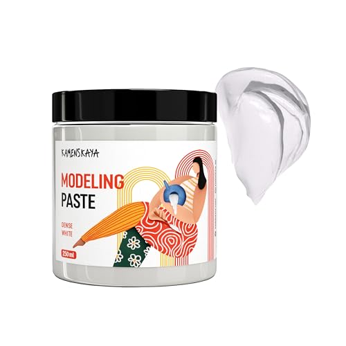 KAMENSKAYA Modeling Paste for Textured Art and Acrylic Painting (Texture Paste for Canvas) - Dense White, 8.45 fl oz (250 ml) - color: Dense White, size: 8.45 Fl Oz (Pack of 1)