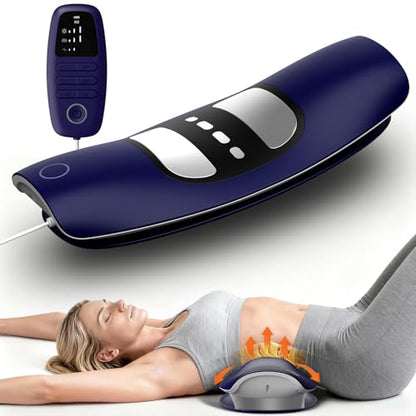 Lower Back Massager with Traction,Heat,Electrotherapy and Vibration | 4 in 1,Low Frequency,Cordless,Rechargeable,Electric Lumbar Traction Decompression Devices,for Pain Relief Deep Tissue,at Home
