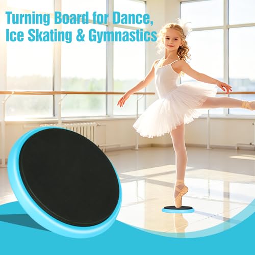 Ballet Practice Kit - Turning Board, Stretching Strap & Resistance Band to Improve Turns, Balance, Spinning for Dance - color: BLUE