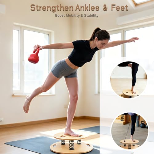 Balance Board & Wobble Board with Spring System,Proprioception Trainer for Physical Therapy,Rehabilitation, Posture & Coordination,Balance Board for Adults,Seniors & Kids