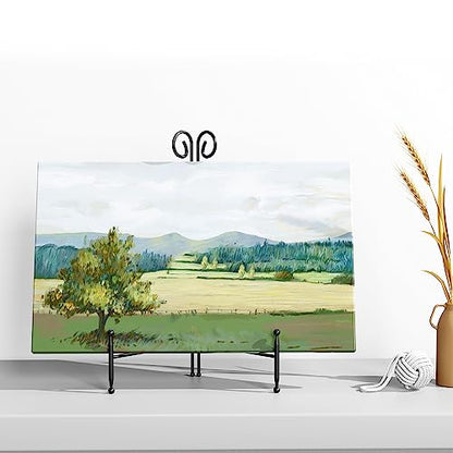 SVENJBB Plate Stands for Display, 8 Inch Plate Holder Display Stand, Black Picture Frame Stand for Table, Decorative Easel Stand for Photo, Art, Plates and Books