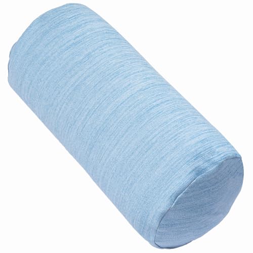 1 MIDDLE ONE Bolster Pillow with Removable Cooling Cover, Round Cylinder Neck Roll Pillow for Head, Back, Leg Support, Decorative Bed and Couch Pillow 16 x 6 Inches (Cooling Blue) - color: Cooling Blue, size: 16 inch