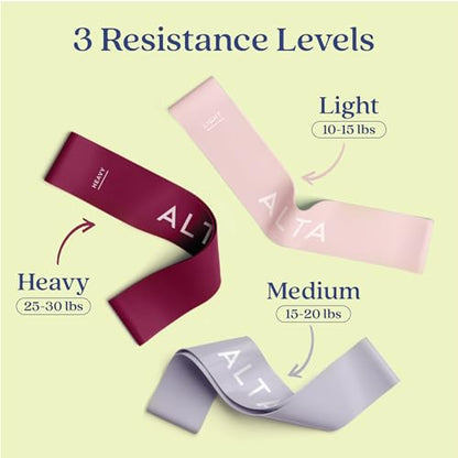 ALTA Mini Loop Bands for Exercise, Durable Latex, Small Resistance Bands - color: 3 Pack - Dawn