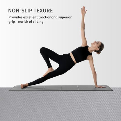 PROIRON Foldable Yoga Mat 0.24"/0.16" for Home Workout & Travel, Non Slip Travel Yoga Mats with Carry Bag, Packable Yoga Mat for Home Gym, Pilates, Fitness,Stretching - color: (0.24" TPE) Gray