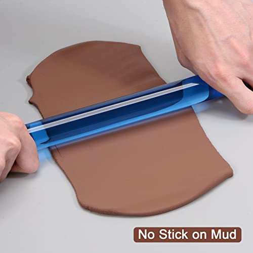 HARFINGTON Acrylic Clay Roller 9 Inch x 1 Inch Solid Non-Stick Plastic Round Tube Roller Polymer Clay Rod Fondant Rolling Pin for Shaping, Sculpting, Modeling DIY Crafts, Transparent - color: Transparent, size: 9 Inch x 1 Inch