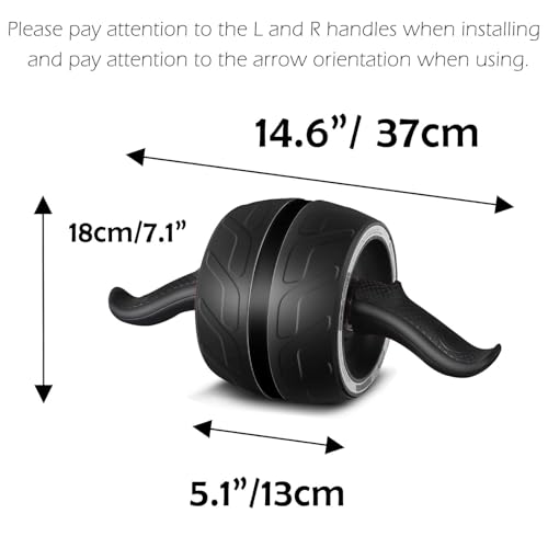 AB Wheel Roller with Resistance Spring, Automatic Rebound Core Trainer - color: 블랙.