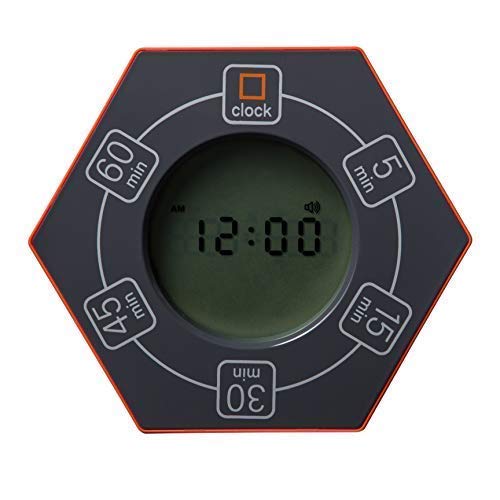 Hexagon Rotating Productivity Clock, Pomodoro Timer with 5,15, 30, 45, 60 Minute Presets, Timer for People with ADHD (Orange) - color: Orange - 5, 15, 30, 45, 60 Min