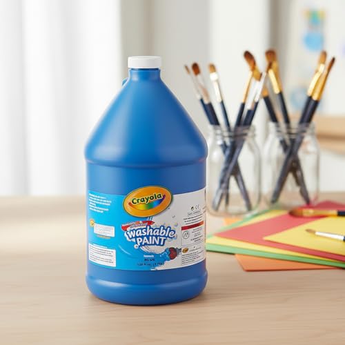 Crayola Washable Blue Paint 1 Gallon – Non-Toxic, Easy-Clean Paint for Kids, Classrooms, Schools & Art Projects - color: Blue