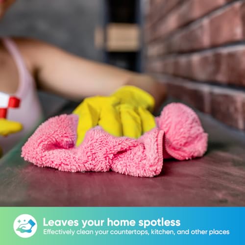 HOMEXCEL Pink Microfiber Cleaning Cloth, Microfiber Towels for Car, 12 Pack | Lint Free Cleaning Rags for Household, Kitchen, Car Wash Towels for Detailing Drying, Scratch-Free, 11.5"X 11.5" - color: Pink