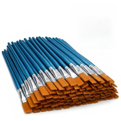 JEAWIWI 45 Pcs Acrylic Paintbrush Set, Flat Paintbrushes, 30mm, Blue | Oil Watercolor Face Paint Brushes for Rock, Canvas, Body & Face Art, Artist Paintbrushes Set, Art Supplies - size: 45 PCS
