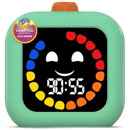 Digital Visual Timer for Kids - Calmer Routines & Transitions | Silent, Rechargeable, 99-Min Clock, Alarm, Countdown & Count-up; For Classroom, Home & Therapy - Builds Focus & Independence - color: Green