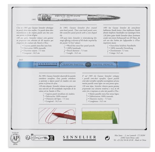SENNELIER Pastel Pencil Set, 24 Full Size Pencils, Landscape Set, Magnetic Cardboard Box (N132340.03)