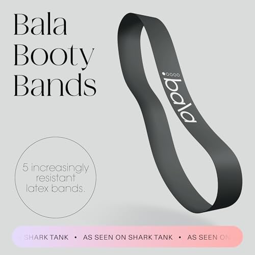 Bala Bands Resistance Bands, Elastic Booty Bands for Home Workouts, 5 Pack - color: Charcoal