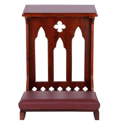 Solid Maple Folding Padded Kneeler, Walnut, Portofino - color: Portofino Walnut