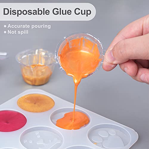LET'S RESIN 30 ml Epoxy Mixing Cups, 200-Pack, with 50 Wooden Sticks | Disposable 30ml Measuring Cups and Wooden Stirring Sticks Support Paint Mixing, Resin Crafts and Jewelry Making - size: 30ML