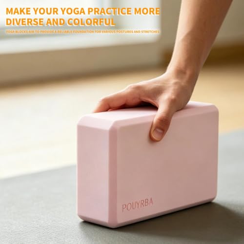 2-Pack Yoga Blocks, High-Density 9"x6"x3" Yoga Brick Foam Blocks, Non-Slip Exercise Blocks for Yoga, Pilates, Stretching and Meditation – Lightweight Yoga Props for Home Gym & Studio - color: Cherry Blossom