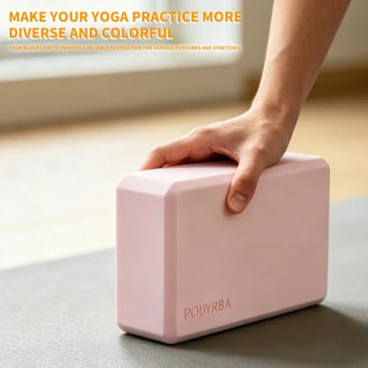 2-Pack Yoga Blocks, High-Density 9"x6"x3" Yoga Brick Foam Blocks, Non-Slip Exercise Blocks for Yoga, Pilates, Stretching and Meditation – Lightweight Yoga Props for Home Gym & Studio - color: Cherry Blossom