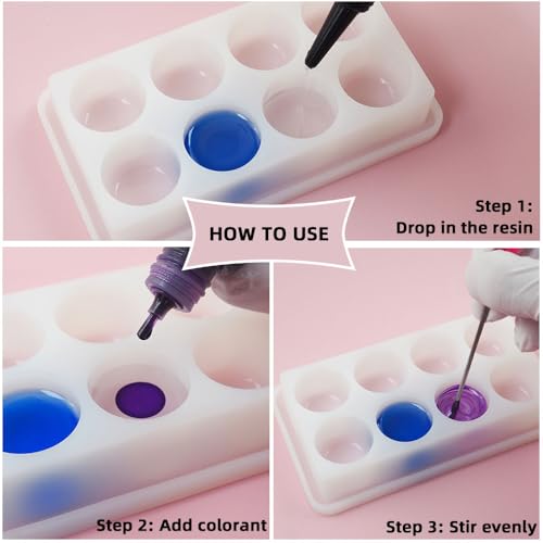 BIGEBO Silicone Palette with Lid, Non-Stick Silicone Paint Palette Resin Color Mixing Box for UV Resin Accessories Tools